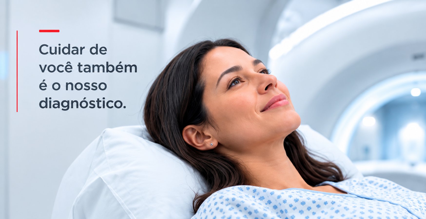 Paciente tranquila durante exame de imagem